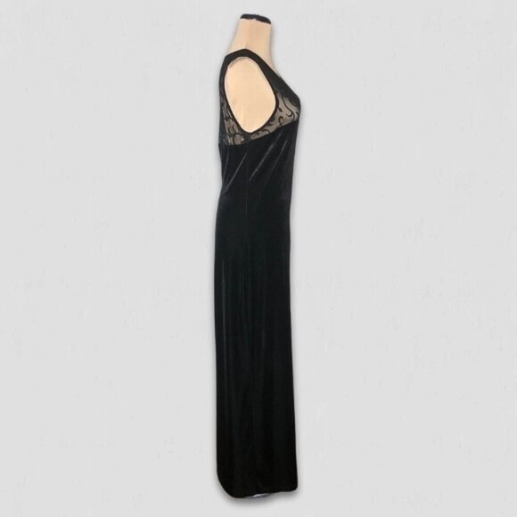All That Jazz Black Velvet Maxi Dress Large - Picture 2 of 9
